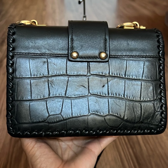 💯 % authentic Prada Black Smooth Calfskin and matte crocodile Cahier bag - Picture 5 of 16